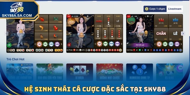 Hệ sinh thái cá cược đặc sắc tại Sky88